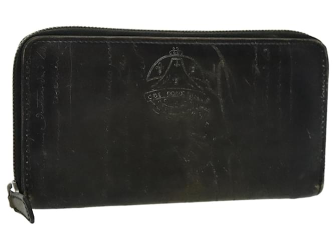 Portafoglio lungo in pelle Berluti Calligrafia nero Auth bs19016