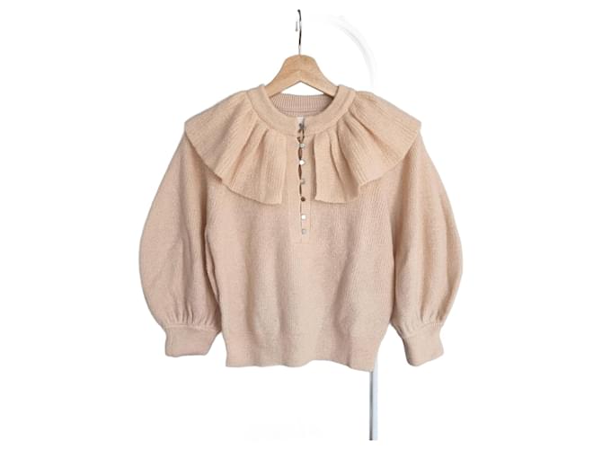 Maglione in misto lana mohair beige chiaro Ba&sh