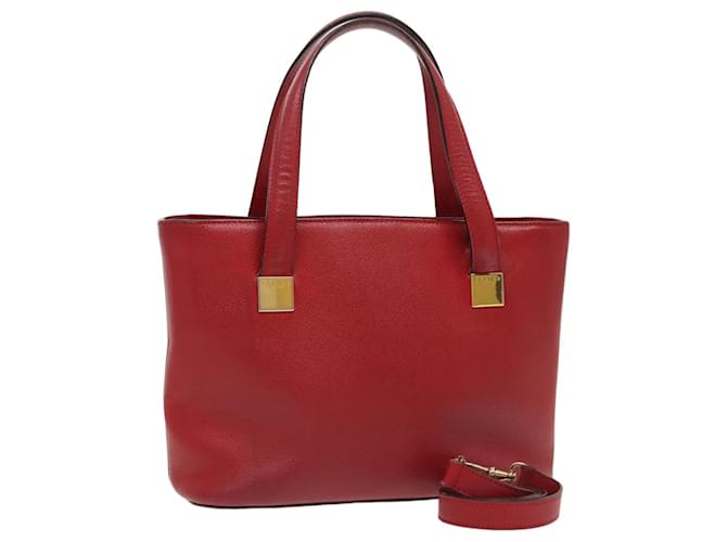 Céline Borsa a mano CELINE in pelle 2 vie rossa oro Auth fm3963 Rosso D'oro