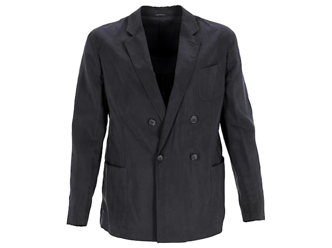 Blazer Giorgio Armani in lino nero