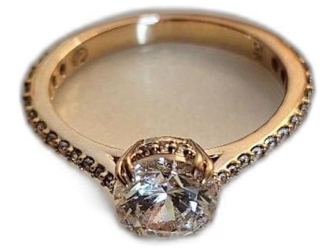 Anello a taglio principessa Swarovski D'oro