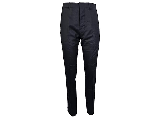 Pantaloni Slim-Fit Ami in lana blu navy