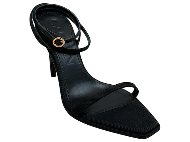 Sandali eleganti da donna in gros-grain nero Lanvin