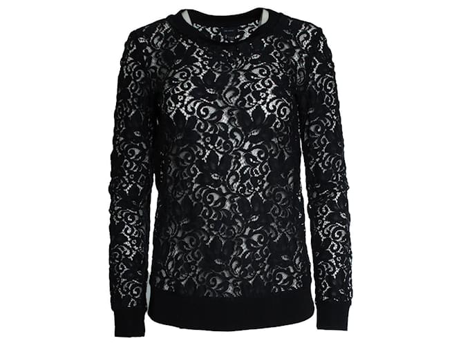 Theory Teoria, top in pizzo nero