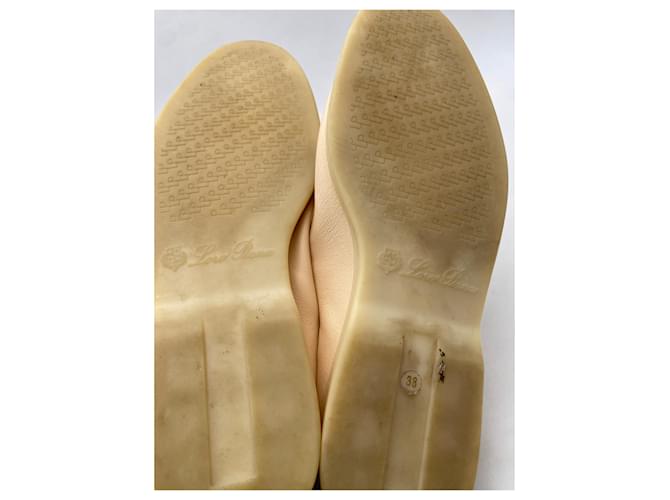 LORO PIANA Scarpe Flat T.EU 38 Pelle Beige