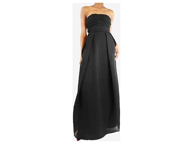 Carven Abito midi nero senza spalline - taglia UK 8