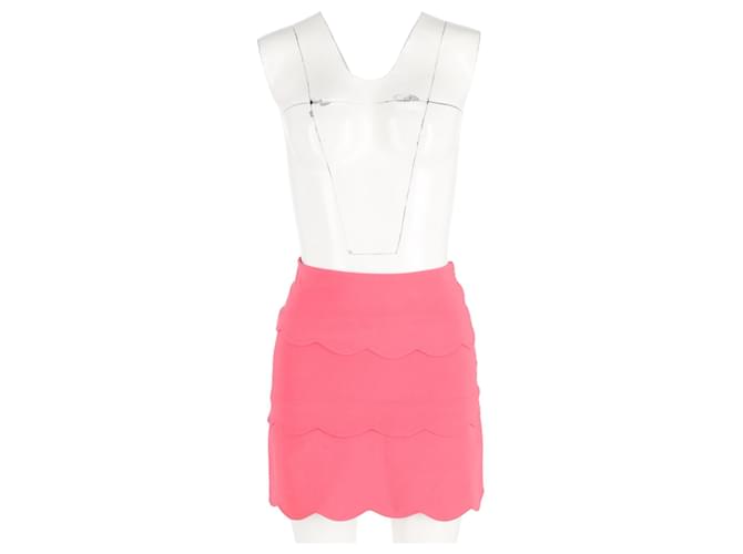 Gonna mini a balze Sandro Paris in poliestere rosa