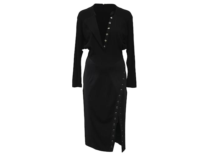 Abito a maniche lunghe con bottoni Altuzarra in lana nera Nero