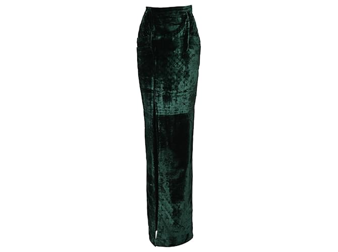 Gonna Maxi Balmain in Velluto Verde