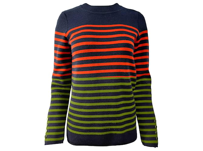 Maglione a righe Sandro Smila in lana rossa Rosso