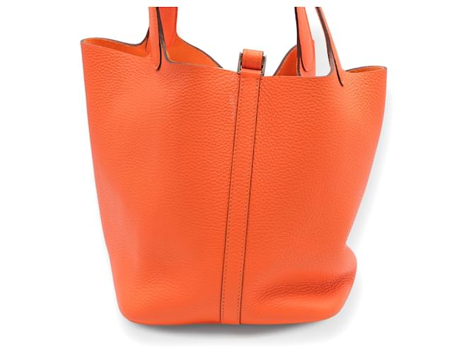 Borsa Hermès Minium Picotin Lock 22 in pelle Clémence - '20s Arancione