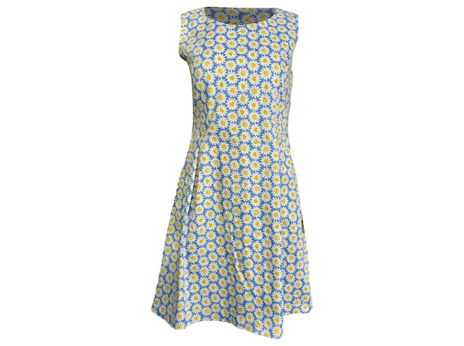 Abito A-Line senza maniche con stampa floreale Love Moschino in cotone multicolore