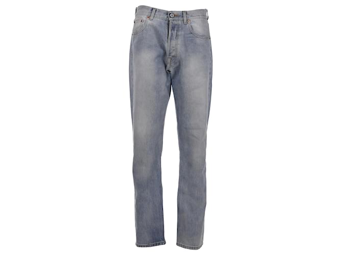 Vêtements Jeans dritti sbiaditi in denim di cotone azzurro chiaro Vetements Blu Blu chiaro