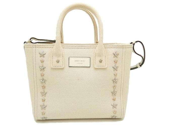 Borsa tote in tela Pegasi S di Jimmy Choo Marrone Beige