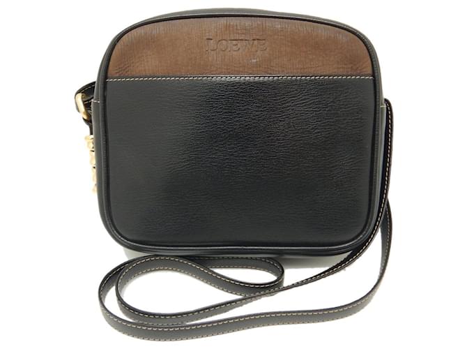 Borsa a spalla Loewe in pelle Velazquez nera e marrone Nero