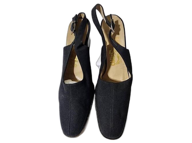 Salvatore Ferragamo Zeppa Nera Taglia 7 Nero