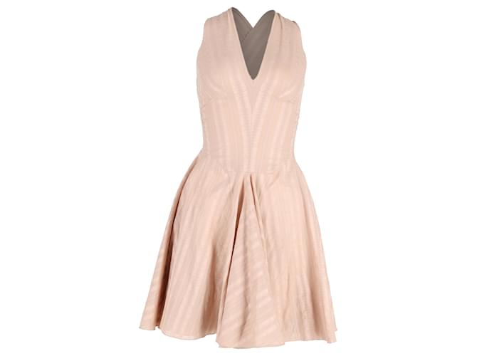 Abito mini halter stampato Alaïa in viscosa nuda Marrone Carne