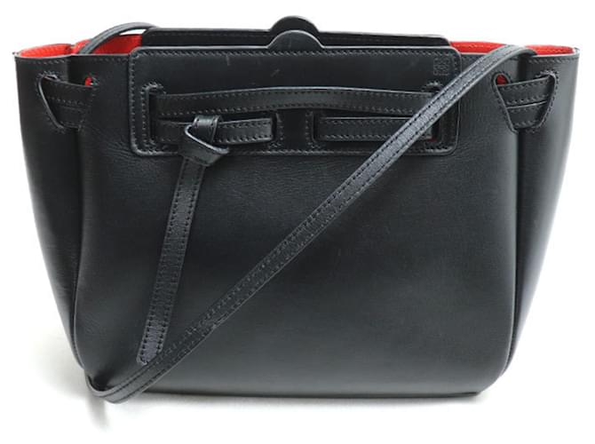 Borsa a Spalla Loewe Lazo 2 in 1 Nero Rosso