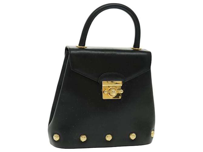 Borsa a mano Salvatore Ferragamo in pelle nera e oro Auth 96668 Nero D'oro