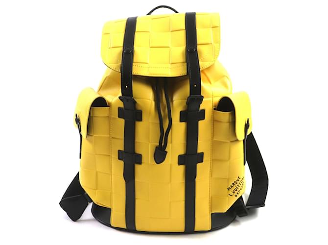 Zaino Louis Vuitton Damier Scuba Christopher MM Giallo