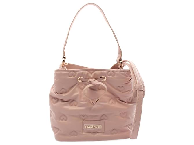 Borsa 2 in 1 in pelle Love Moschino Rosa
