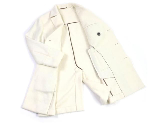 Cappotto doppiopetto in alpaca e mohair Berluti Crudo