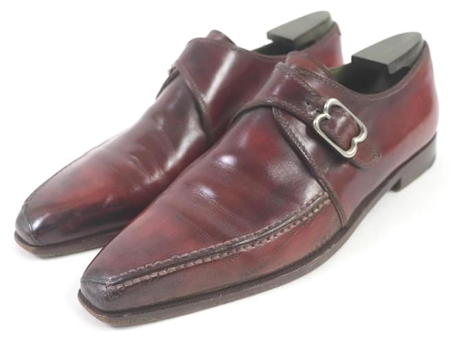 Scarpe in pelle con fibbia singola Berluti Bordeaux Bordò