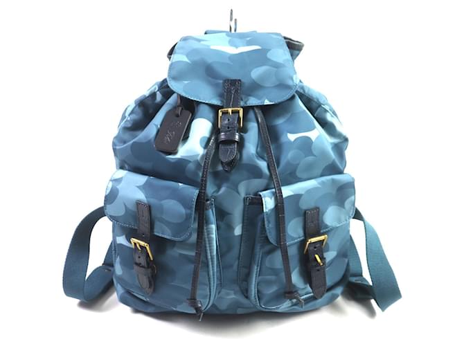 Autre Marque Zaino in pelle con stampa coccodrillo Felisi Blu