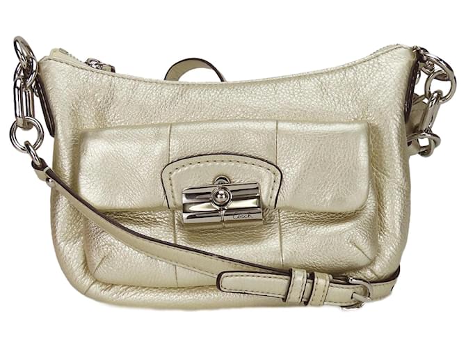 Borsa a spalla in pelle Coach 14771 Christine D'oro