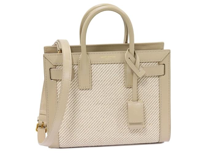 Yves Saint Laurent Borsa 2way Sac de Jour in pelle di vitello Saint Laurent Paris 400632 FAACT 9771 Beige