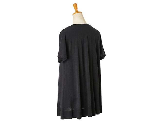 T-shirt in cotone misto con fessura anteriore Balenciaga Nero