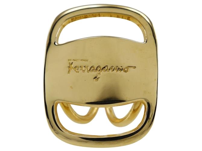 Anello per sciarpa placcato oro Salvatore Ferragamo Vara D'oro