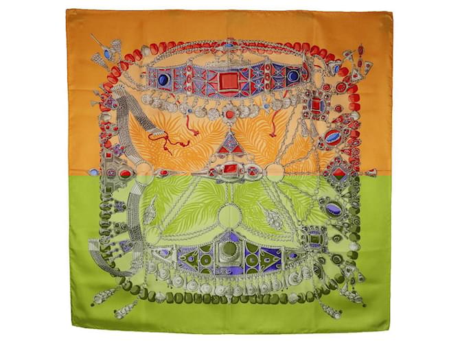 Sciarpa in seta Hermès Terres Précieuses Arancione