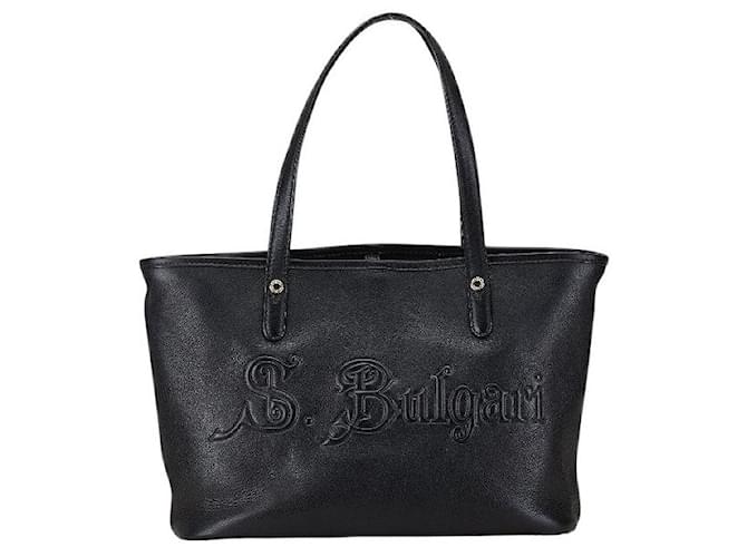 Borsa tote in pelle BVLGARI Sotirio Bulgari Nero