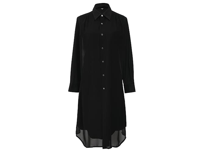 Comme Des Garcons Abito camicia midi Comme Des Garçons in viscosa nera Nero
