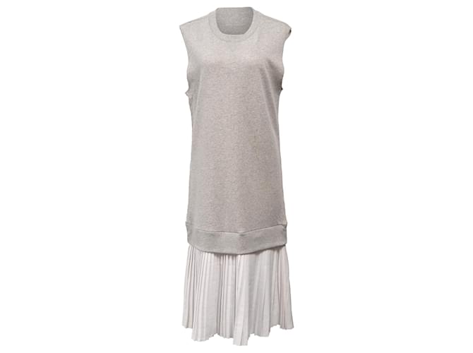Maison Martin Margiela Abito maglione midi senza maniche a strati Maison Margiela in cotone grigio