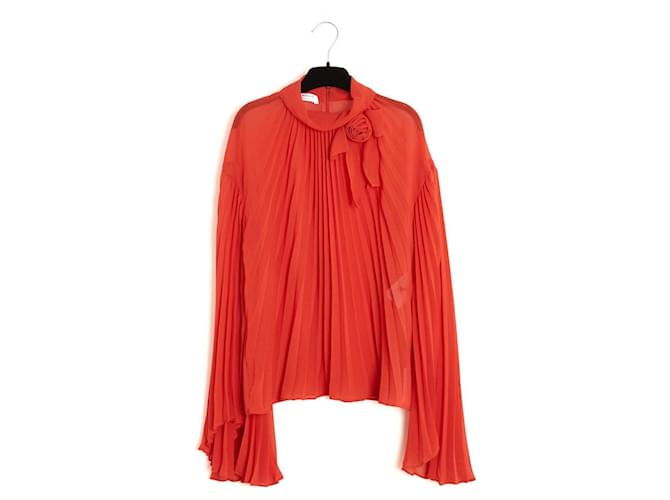 Philosophy di Lorenzo Serafini Top FR38 Maxi Blusa Plissettata Rossa Top UK10 US8 NWT Rosso