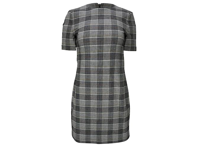 Abito Mini a Quadri Theory in Lana Grigia Grigio