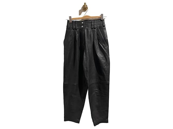 Pantaloni BALMAIN T.International S Pelle Nero