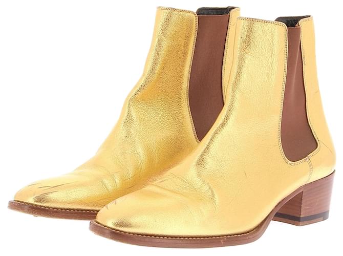 Stivaletti Saint Laurent T.EU 37 Pelle D'oro