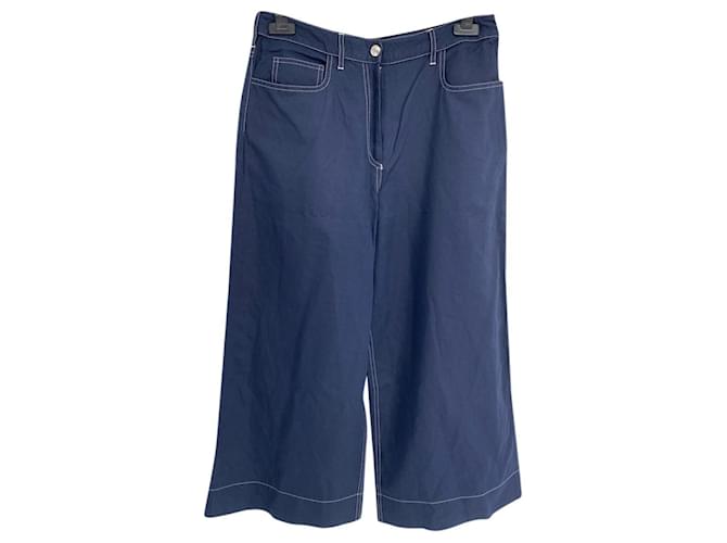 Pantaloni Kenzo T.FR 42 Cotone Blu navy
