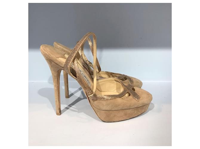 Sandali JIMMY CHOO T.EU 37 Camoscio Beige