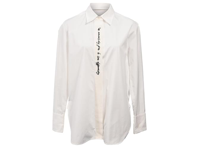 Stella Mc Cartney Camicia ricamata Stella McCartney We Are The Weather in cotone bianco