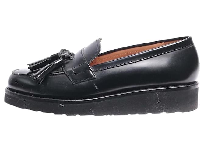 Autre Marque Mocassini in pelle nera con nappine - taglia EU 40 Nero