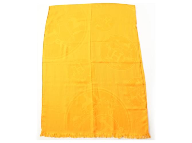 Sciarpa in cashmere e seta New Libris di Hermès Arancione