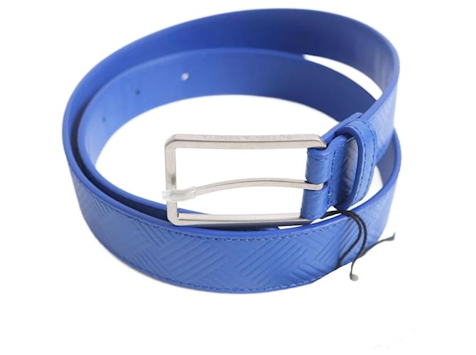 Cintura in pelle Bottega Veneta fibbia argentata blu