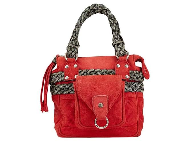 Borsa in suede Loewe Anagram Rosso