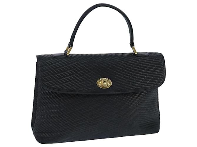 BALLY Borsa a mano in pelle nera e oro Auth bs19473 Nero D'oro