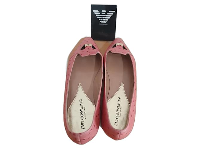 Ballerine in pelle di vitello e capra rosa Emporio Armani