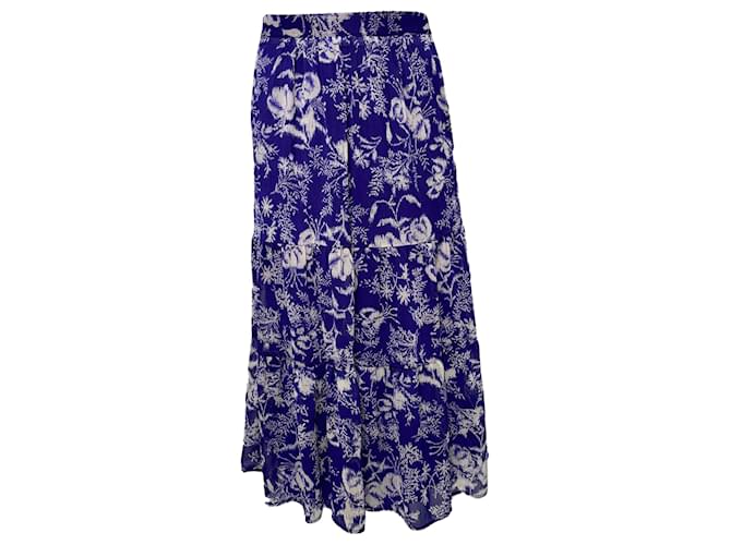 Gonna midi a strati stampata Uria di Ba&Sh in poliestere viola Porpora